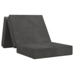 vidaXL Skladacia pohovka na spaní 90 x 63 x 45 cm Tmavosivá – Obrázok 2