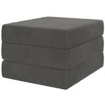 vidaXL Skladacia pohovka na spaní 90 x 63 x 45 cm Tmavosivá – Obrázok 5