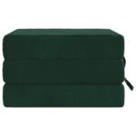 vidaXL Skladacia pohovka na spaní 90 x 63 x 45 cm Tmavozelená – Obrázok 4
