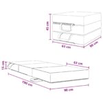 vidaXL Skladacia pohovka na spaní 90 x 63 x 45 cm Ružová – Obrázok 11