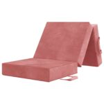 vidaXL Skladacia pohovka na spaní 90 x 63 x 45 cm Ružová – Obrázok 3