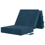 vidaXL Skladacia pohovka na spaní 75 x 67 x 45 cm Modrá – Obrázok 3