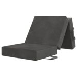vidaXL Skladacia pohovka na spaní 75 x 67 x 45 cm Tmavosivá – Obrázok 3