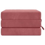 vidaXL Skladacia pohovka na spaní 75 x 67 x 45 cm Ružová – Obrázok 4