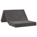 vidaXL Skladacia pohovka na spaní 80 x 67 x 45 cm Tmavosivá – Obrázok 2
