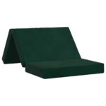 vidaXL Skladacia pohovka na spaní 80 x 67 x 45 cm Tmavozelená – Obrázok 2