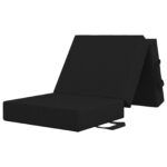 vidaXL Skladacia pohovka na spaní 90 x 67 x 45 cm Čierna – Obrázok 3