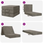 vidaXL Skladacia pohovka na spaní 90 x 67 x 45 cm Svetlosivá – Obrázok 9