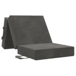 vidaXL Skladacia pohovka na spaní 90 x 67 x 45 cm Tmavosivá – Obrázok 2