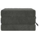 vidaXL Skladacia pohovka na spaní 90 x 67 x 45 cm Tmavosivá – Obrázok 4