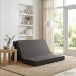 vidaXL Skladacia pohovka na spaní 140 x 67 x 45 cm Tmavosivá