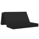 vidaXL Skladacia pohovka na spaní 140 x 67 x 45 cm Čierna – Obrázok 2