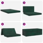 vidaXL Skladacia pohovka na spaní 140 x 67 x 45 cm Tmavozelená – Obrázok 8