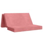 vidaXL Skladacia pohovka na spaní 140 x 67 x 45 cm Ružová – Obrázok 2