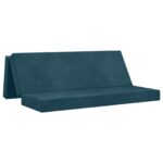 vidaXL Skladacia pohovka na spaní 180 x 67 x 45 cm Modrá – Obrázok 2