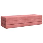 vidaXL Skladacia pohovka na spaní 180 x 67 x 45 cm Ružová – Obrázok 3