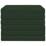 vidaXL Skladacia pohovka na spaní 140 x 67 x 45 cm Tmavozelená – Obrázok 5