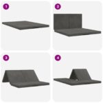 vidaXL Skladacia pohovka na spaní 140 x 67 x 45 cm Tmavosivá – Obrázok 9