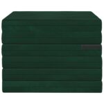 vidaXL Skladacia pohovka na spaní 140 x 67 x 45 cm Tmavozelená – Obrázok 5