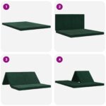 vidaXL Skladacia pohovka na spaní 140 x 67 x 45 cm Tmavozelená – Obrázok 9