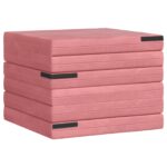 vidaXL Skladacia pohovka na spaní 140 x 67 x 45 cm Ružová – Obrázok 4