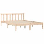 vidaXL Rám postele Prírodná 152 x 203 cm Masívne borovicové drevo – Obrázok 3