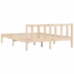 vidaXL Rám postele Prírodná 152 x 203 cm Masívne borovicové drevo – Obrázok 6