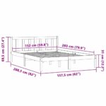 vidaXL Rám postele Prírodná 152 x 203 cm Masívne borovicové drevo – Obrázok 9