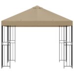 vidaXL Altánok 3 x 3 m Béžová Polyester a oceľ 190 gsm – Obrázok 3