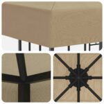 vidaXL Altánok 3 x 3 m Béžová Polyester a oceľ 190 gsm – Obrázok 5