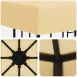 vidaXL Altánok 3 x 3 m Krémová Polyester a oceľ 190 gsm – Obrázok 5
