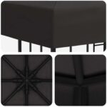 vidaXL Altánok 3 x 3 m Antracitová Polyester a oceľ 190 gsm – Obrázok 5