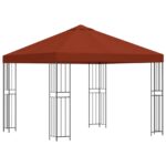 vidaXL Altánok 3 x 3 m Tehlová Polyester a oceľ 190 gsm – Obrázok 2