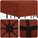 vidaXL Altánok 3 x 3 m Tehlová Polyester a oceľ 190 gsm – Obrázok 5
