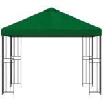 vidaXL Altánok 3 x 3 m Zelená Polyester a oceľ 190 gsm – Obrázok 3