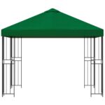 vidaXL Altánok 3 x 3 m Zelená Polyester a oceľ 190 gsm – Obrázok 4
