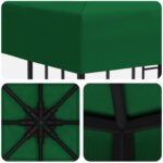 vidaXL Altánok 3 x 3 m Zelená Polyester a oceľ 190 gsm – Obrázok 5