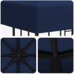 vidaXL Altánok 3 x 3 m Modrá Polyester a oceľ 190 gsm – Obrázok 5