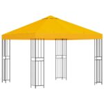 vidaXL Altánok 3 x 3 m Žltá Polyester a oceľ 190 gsm – Obrázok 2