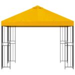 vidaXL Altánok 3 x 3 m Žltá Polyester a oceľ 190 gsm – Obrázok 3