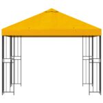 vidaXL Altánok 3 x 3 m Žltá Polyester a oceľ 190 gsm – Obrázok 4