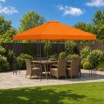 vidaXL Altánok 3 x 3 m Oranžová Polyester a oceľ 190 gsm