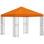 vidaXL Altánok 3 x 3 m Oranžová Polyester a oceľ 190 gsm – Obrázok 2