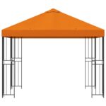 vidaXL Altánok 3 x 3 m Oranžová Polyester a oceľ 190 gsm – Obrázok 4