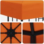 vidaXL Altánok 3 x 3 m Oranžová Polyester a oceľ 190 gsm – Obrázok 5