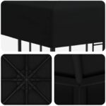vidaXL Altánok 3 x 3 m Čierna Polyester a oceľ 190 gsm – Obrázok 5