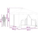 vidaXL Záhradný altánok so bočnými stenami 3 x 3 m Tehlová – Obrázok 9