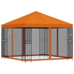 vidaXL Záhradný altánok so bočnými stenami 3 x 3 m Oranžová – Obrázok 3