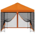 vidaXL Záhradný altánok so bočnými stenami 3 x 3 m Oranžová – Obrázok 5