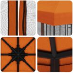 vidaXL Záhradný altánok so bočnými stenami 3 x 3 m Oranžová – Obrázok 7
